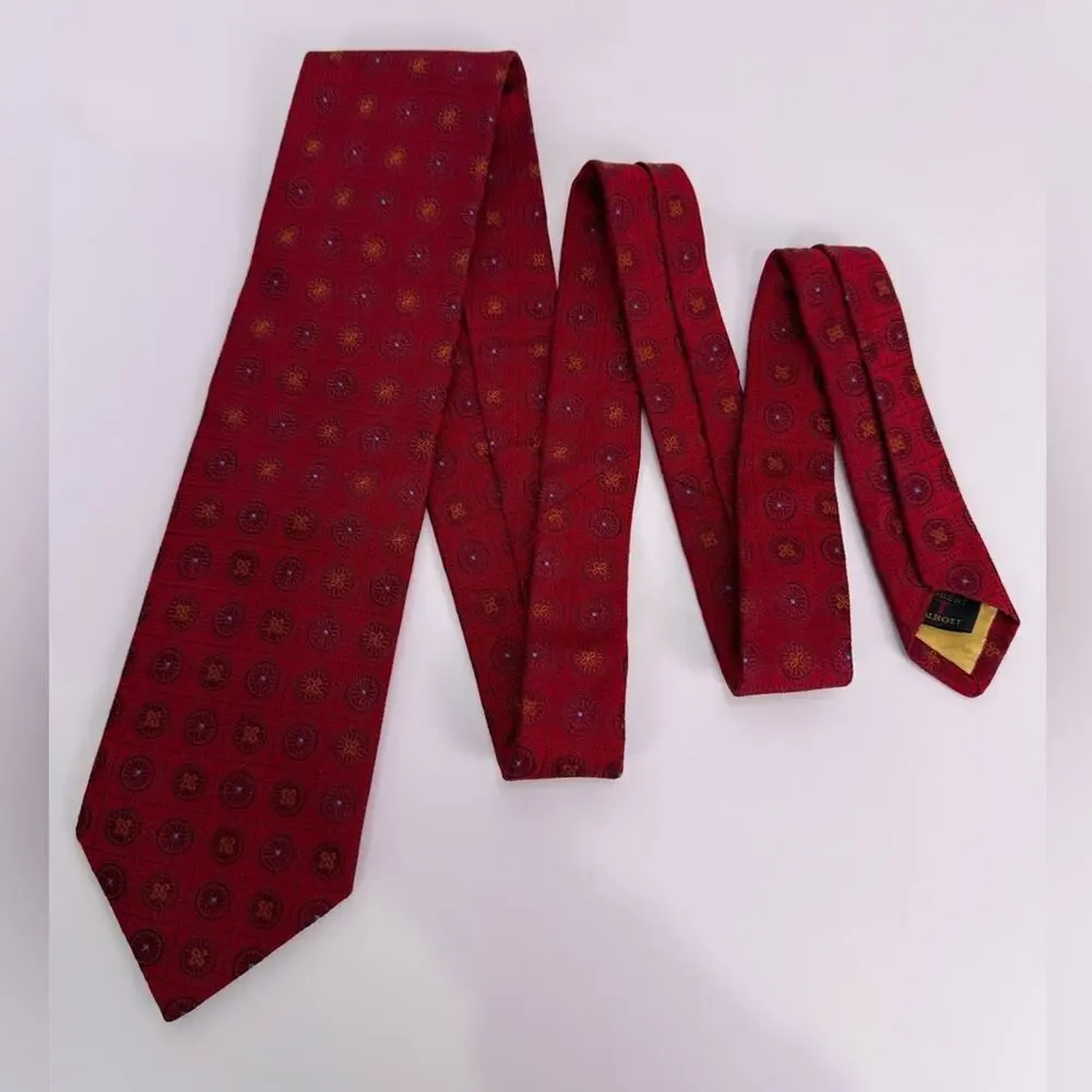 Robert Talbott Silk Tie Red Medallion Geometric Pattern Nordstrom Classic